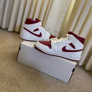 Womens Air Jordan 1 red and white